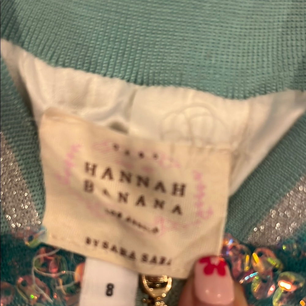 Hannah Banana Sequin Embellished Jacket in Teal and Silver EUC ⭐️ - Picture 2 of 6